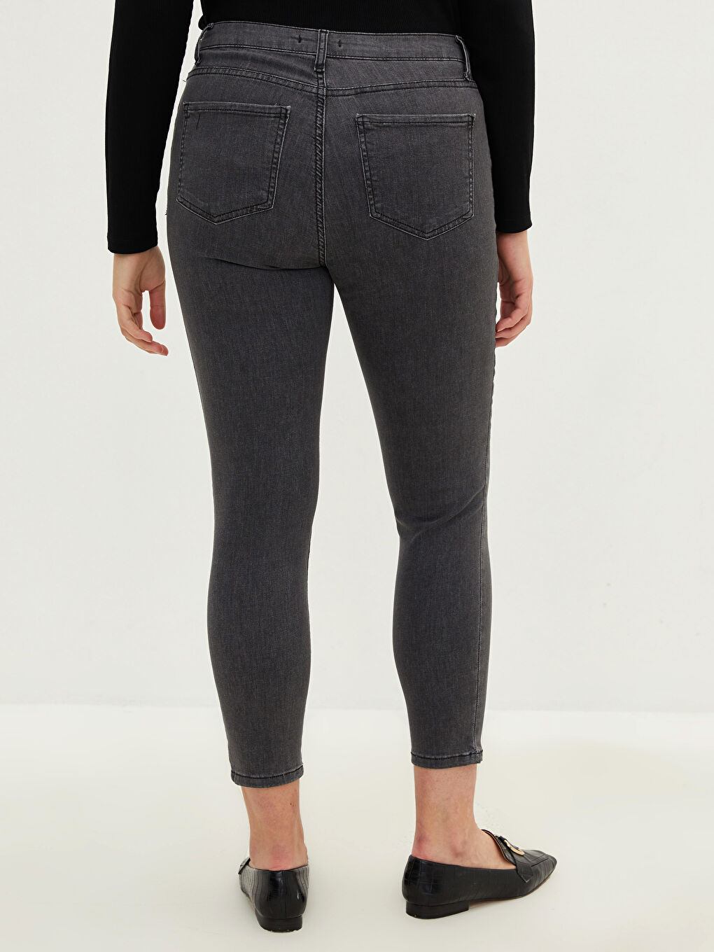 Gri Büyük Beden Mercury Skinny Fit Cep Detaylı Kadın Rodeo Jean Pantolon-4