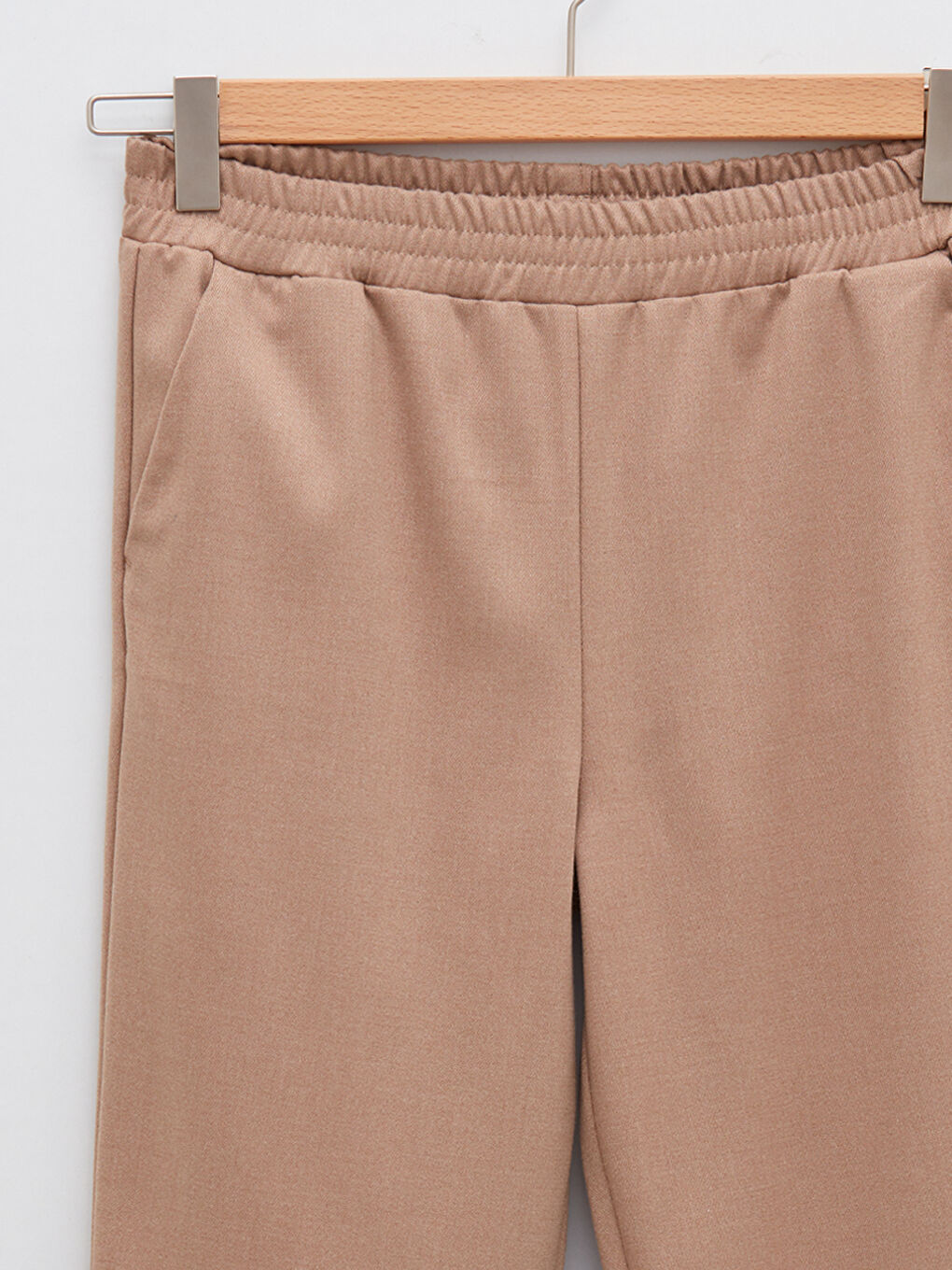 Elastic Waist Standard Fit Carrot Cut Pocket Detailed Women's Trousers-7