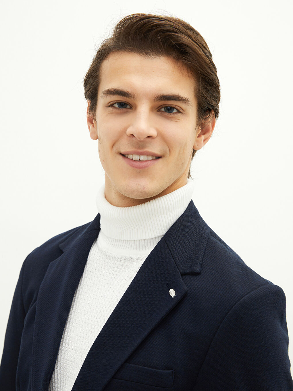 Lacivert Dar Kalıp Erkek Blazer Ceket-3