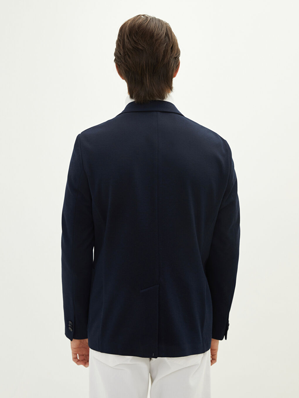 Lacivert Dar Kalıp Erkek Blazer Ceket-4