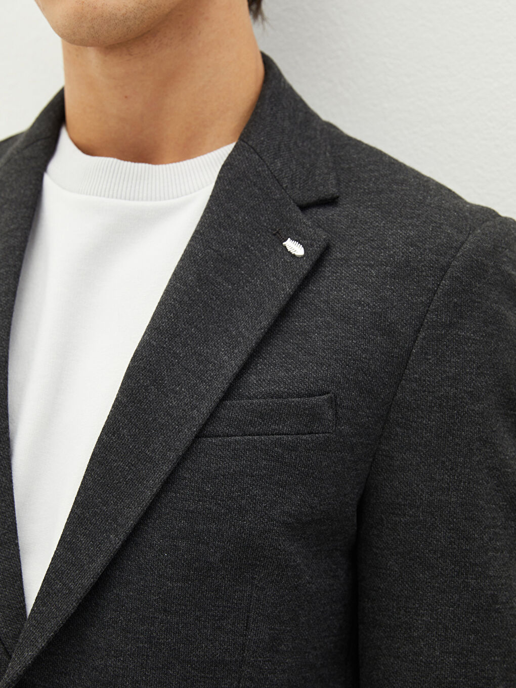 Antrasit Dar Kalıp Erkek Blazer Ceket-3