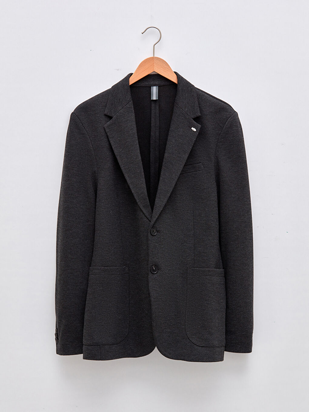 Antrasit Dar Kalıp Erkek Blazer Ceket-5