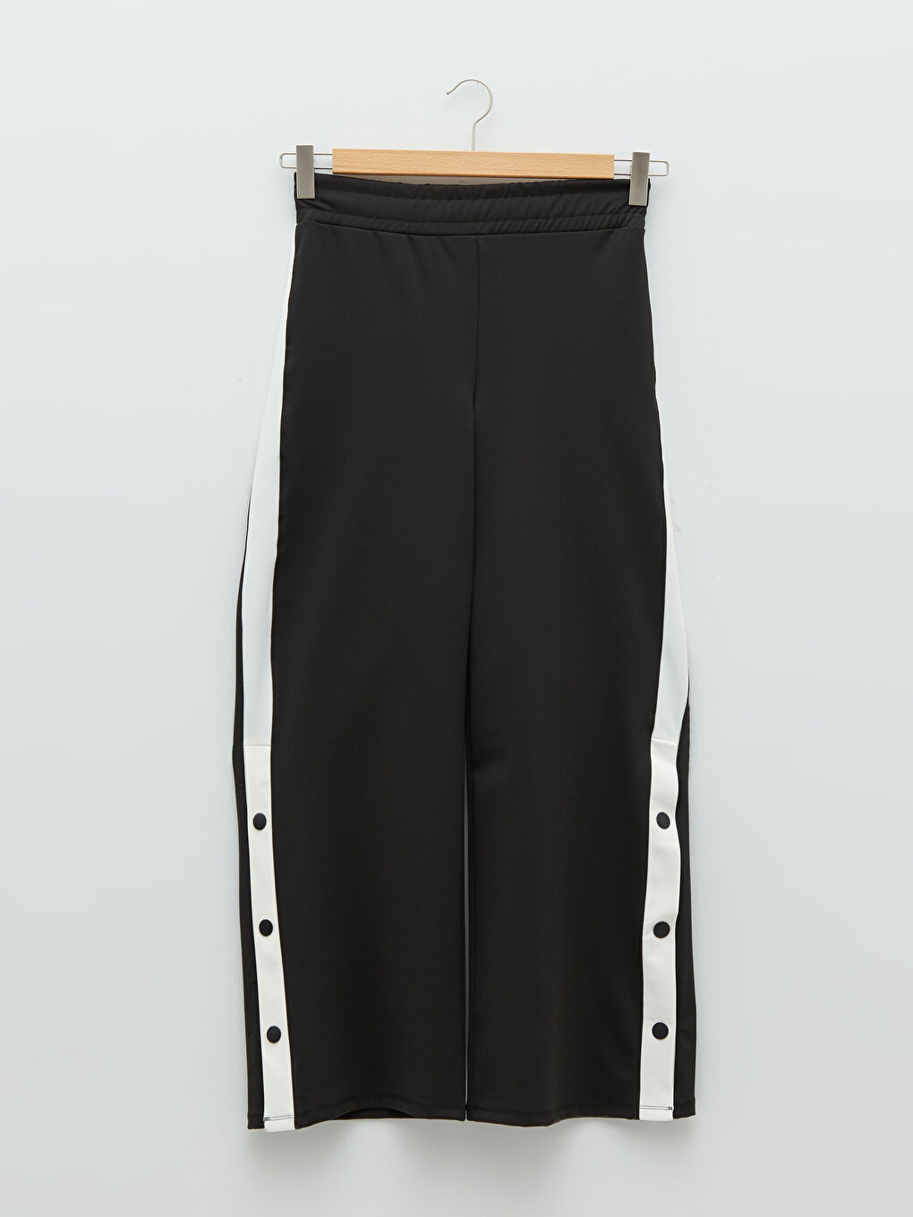 Elastic Waist Stripe Detailed Wide Leg Women's Sweatpants-5