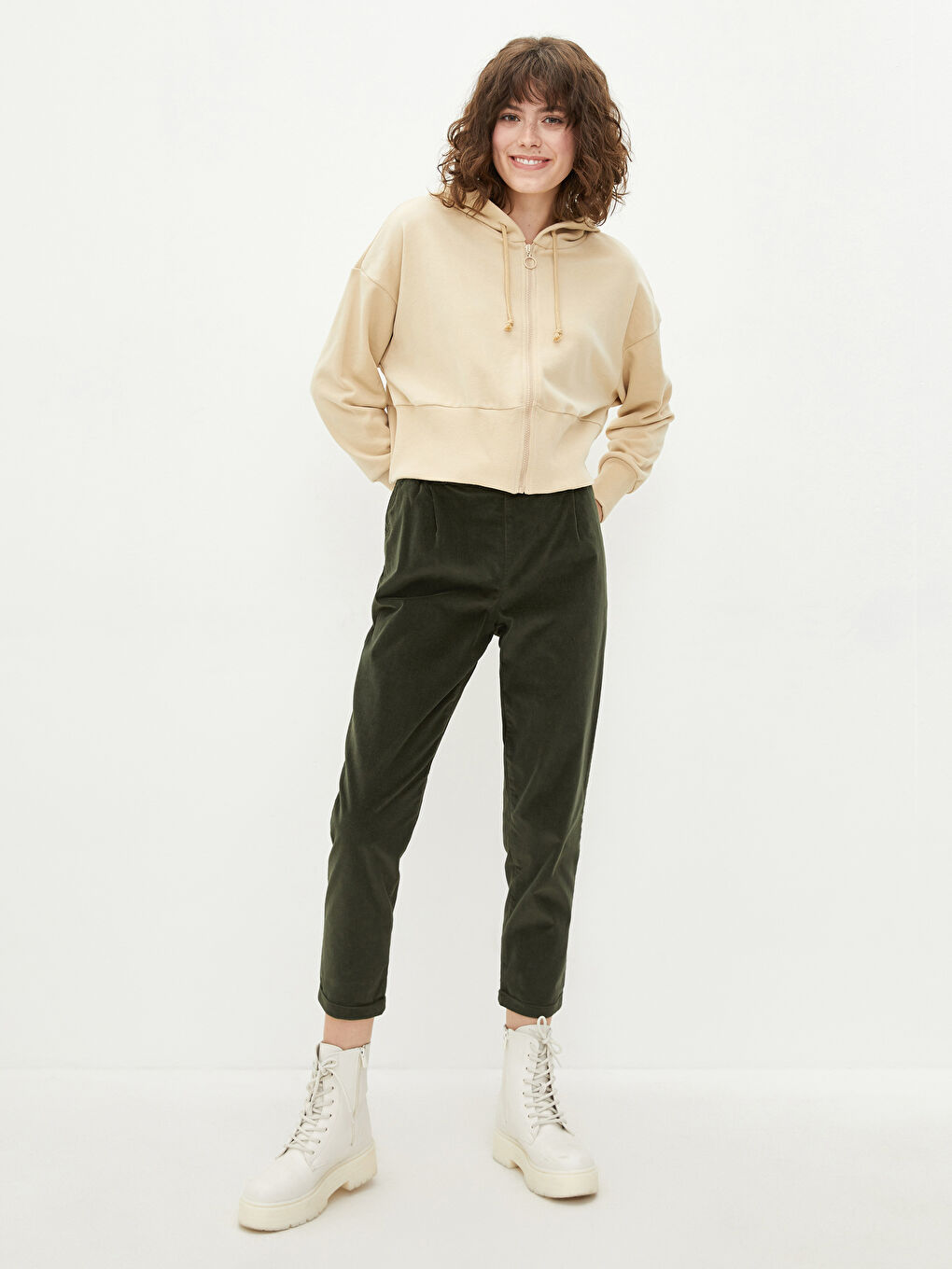 Hooded Collar Regular Long Sleeve Women's Sports Cardigan-2