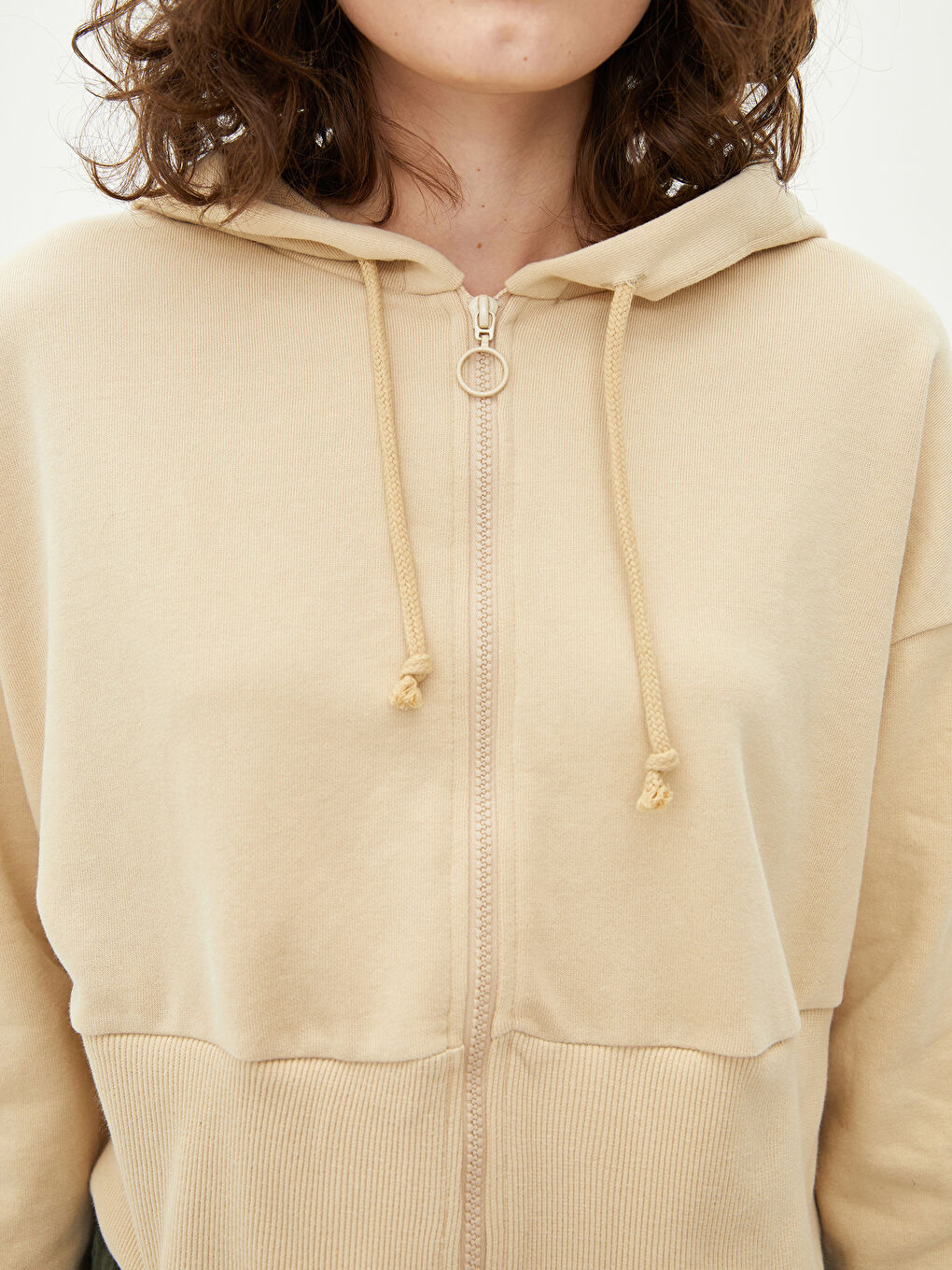 Hooded Collar Regular Long Sleeve Women's Sports Cardigan-3