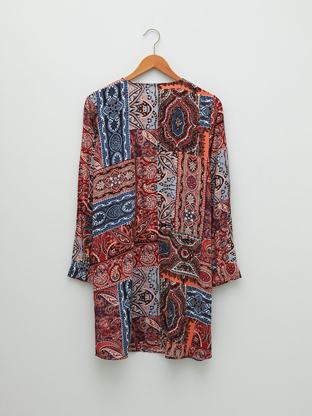 Crew Neck Patterned Long Sleeve Viscose Women's Tunic-6