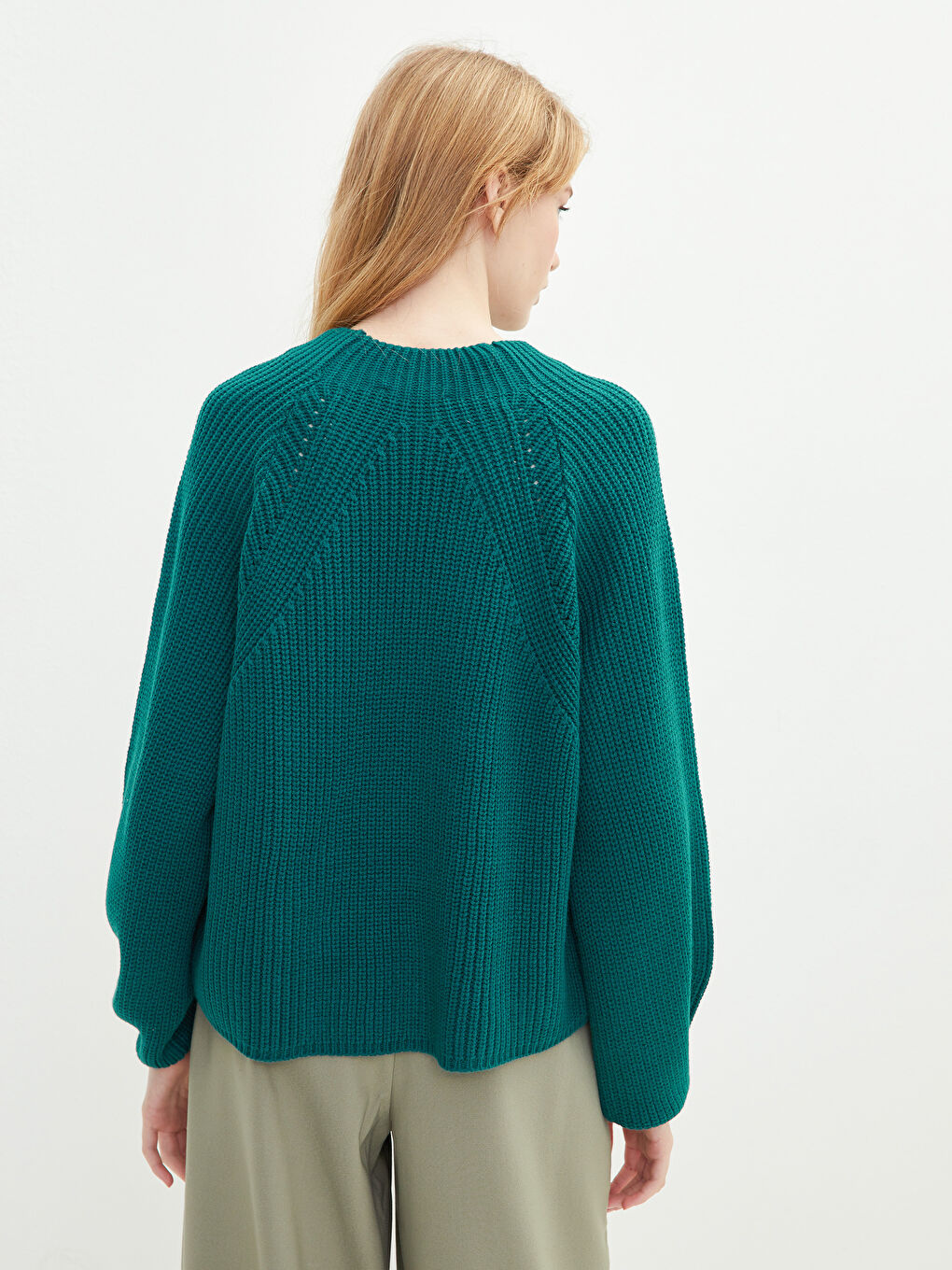 LCW Vision Rundhalsausschnitt Schlicht Langarm Damen Strickpullover -W1IB99Z8-HPS