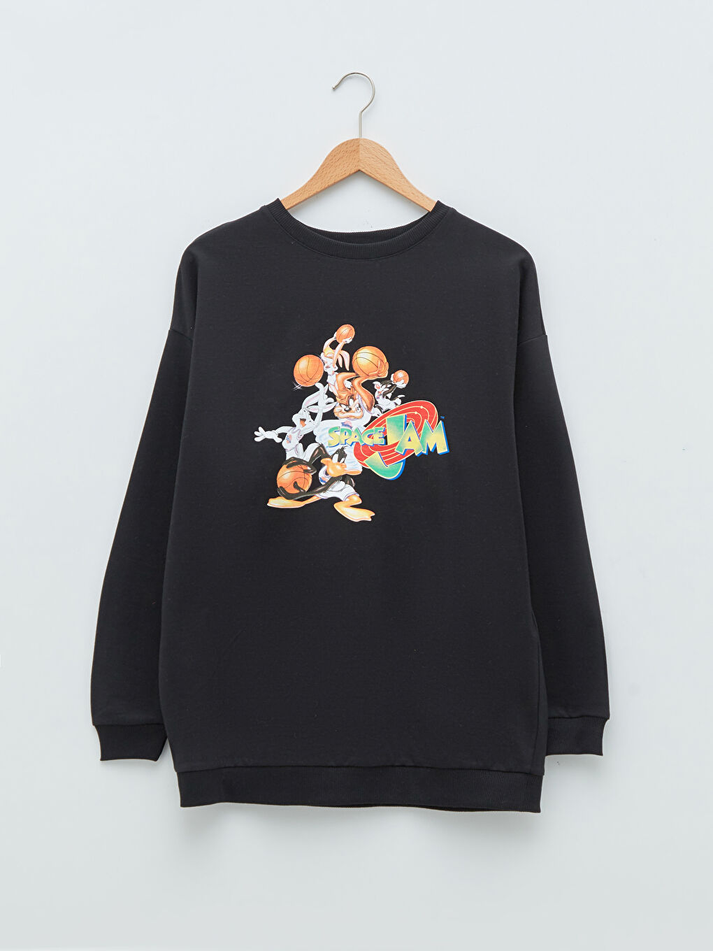 Crew Neck Space Jam Printed Long Sleeve Women's Sweatshirt -W1IC05Z8-RQN