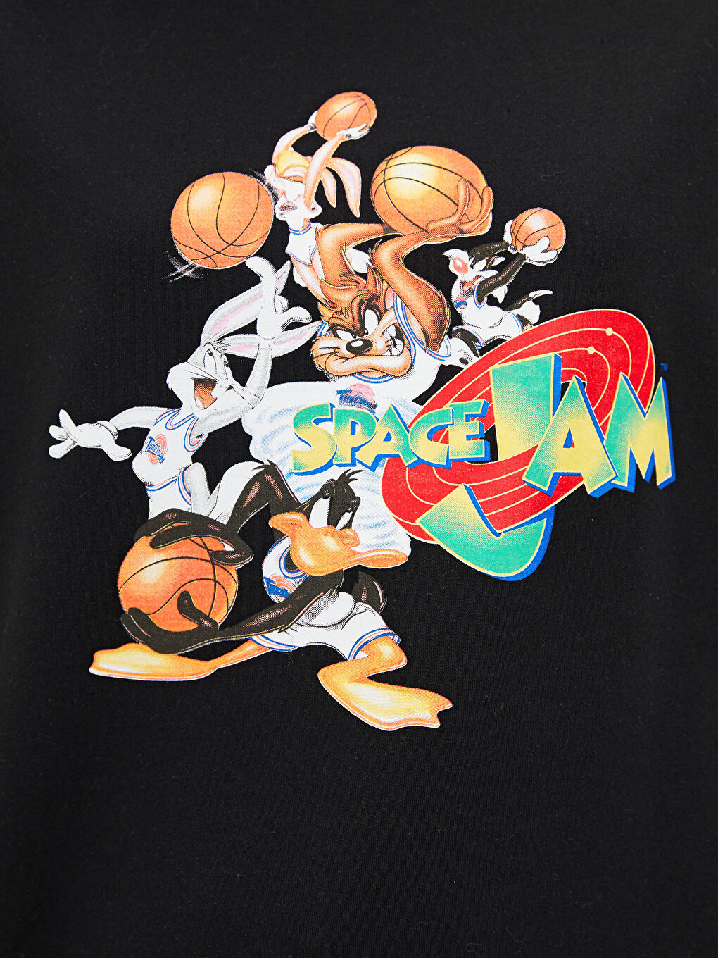 Crew Neck Space Jam Printed Long Sleeve Women's Sweatshirt -W1IC05Z8-RQN