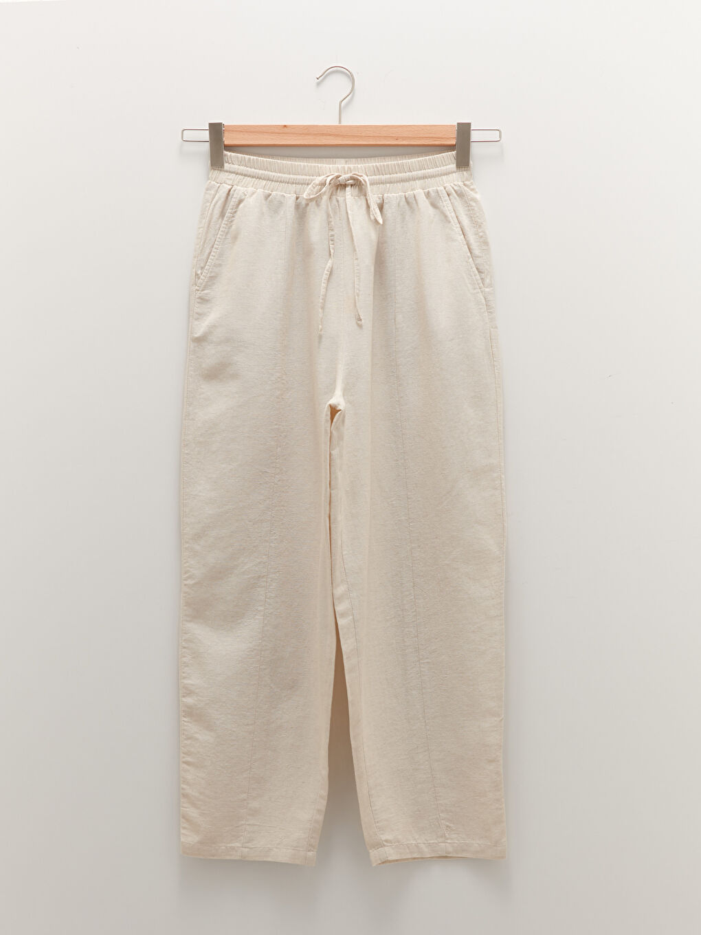 Elastic Waist Regular Pocket Detailed Women's Trousers-4