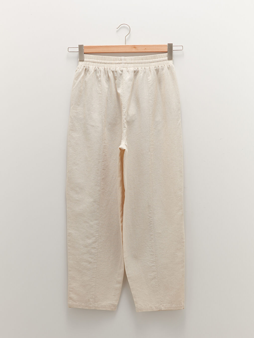 Elastic Waist Regular Pocket Detailed Women's Trousers-5