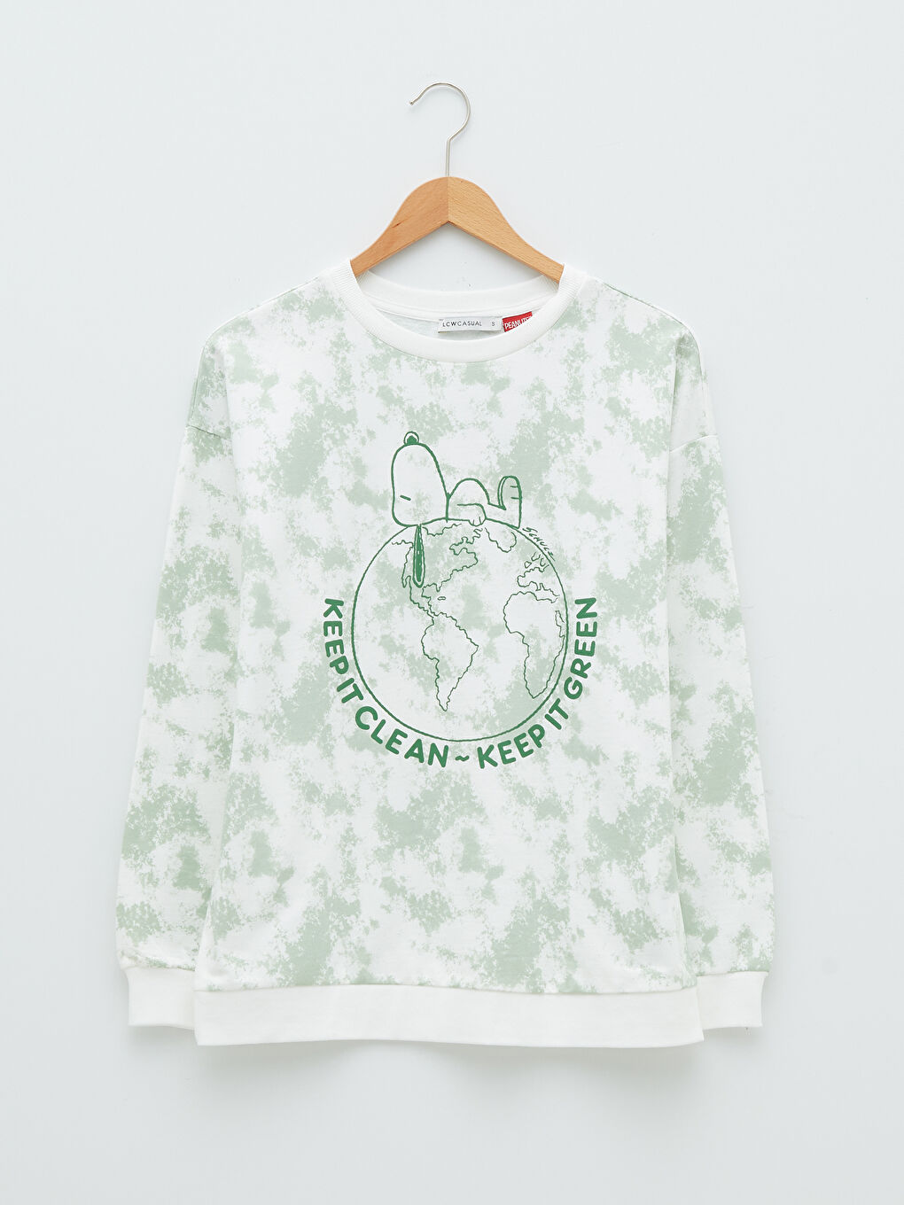 Hanorac cu Guler Rotund Snoopy Imprimat cu Mânecă Lungă pentru Femei-5