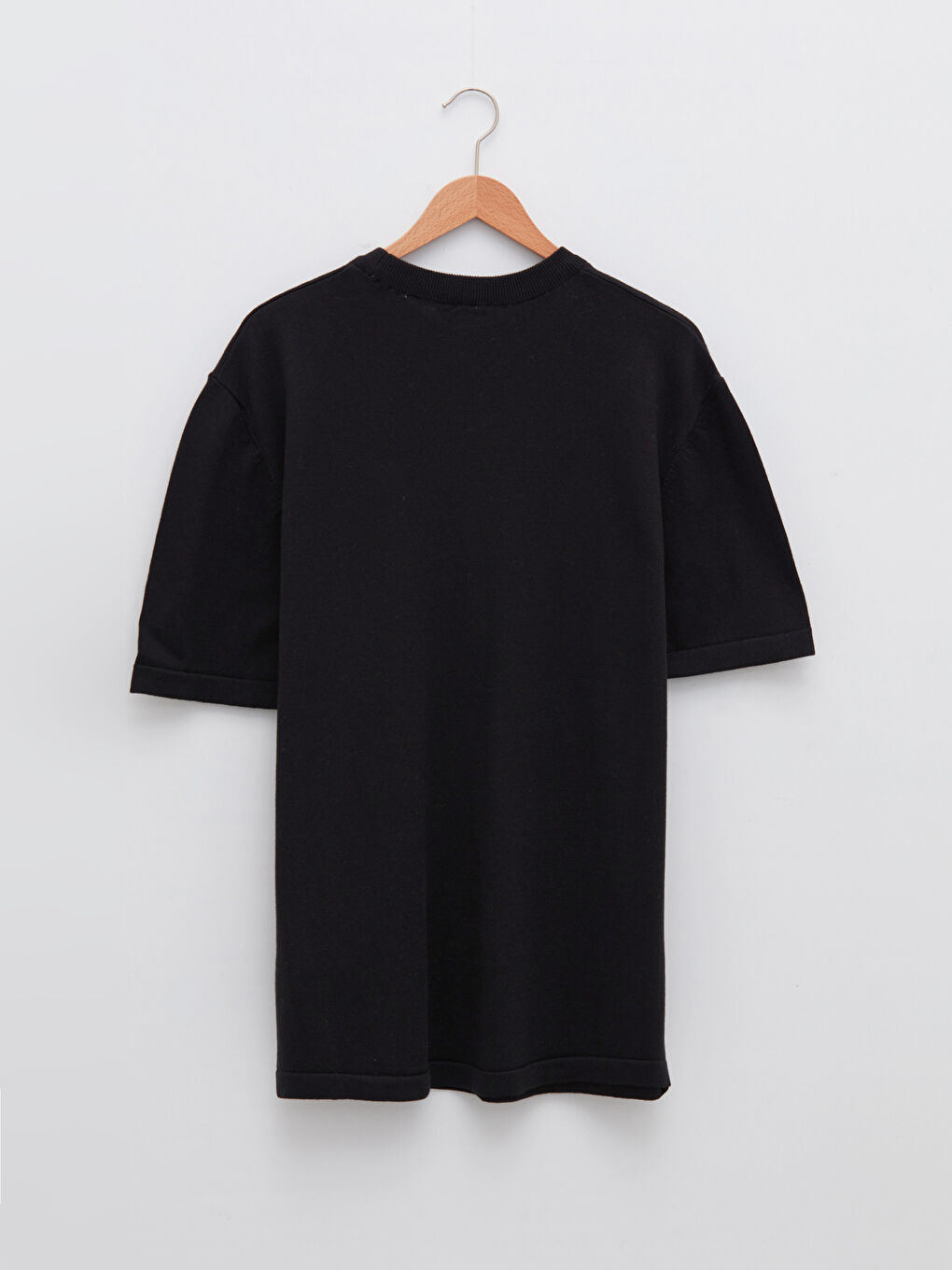 سترة تريكو مطبوعة بياقة دائرية وكم قصير للرجال-6