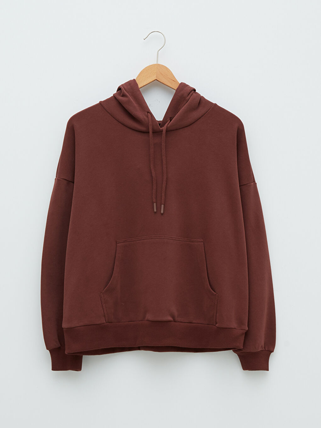 Hooded Plain Long Sleeve Women's Sweatshirt-5
