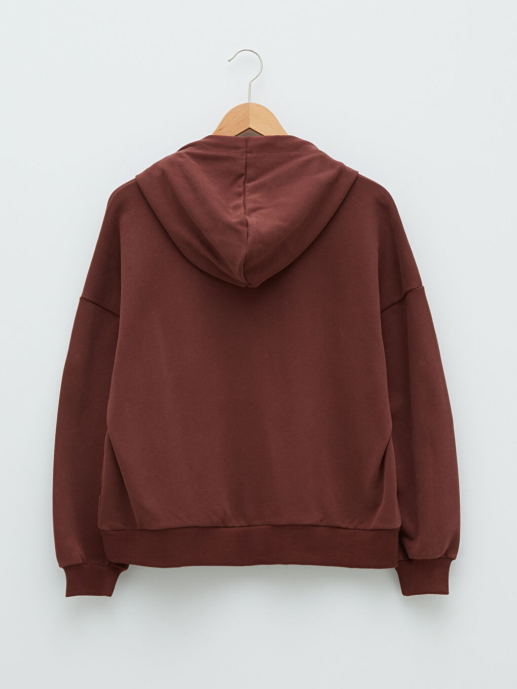 Hooded Plain Long Sleeve Women's Sweatshirt-6