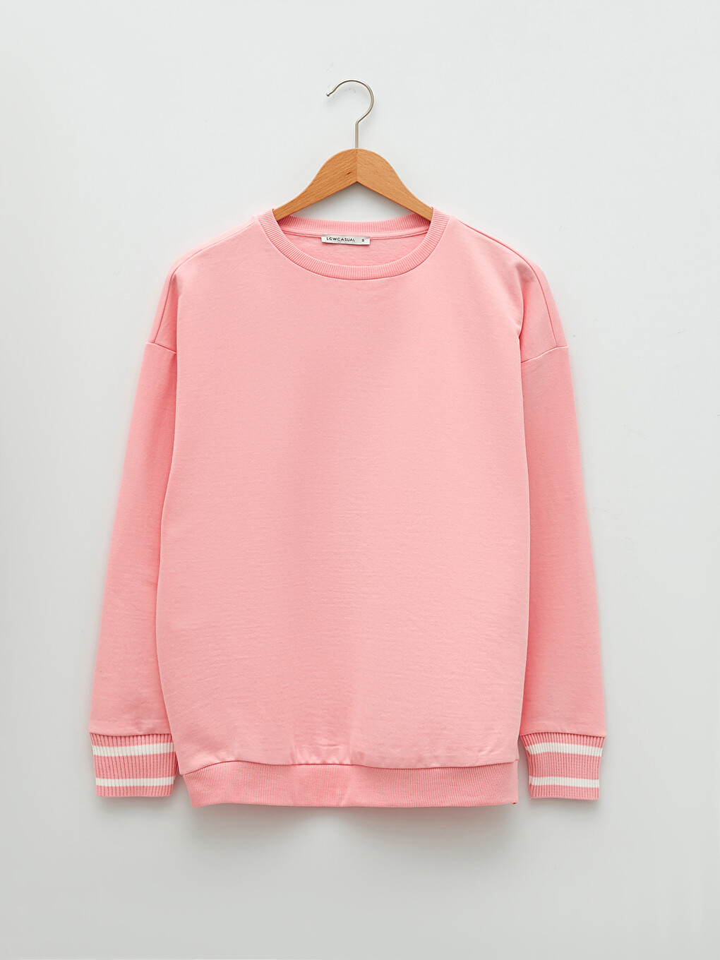 Crew Neck Stripe Detailed Long Sleeve Women's Sweatshirt-4