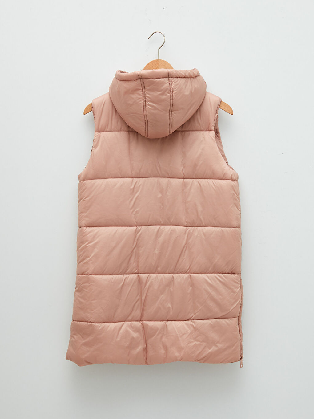 Hooded Collar Straight Sleeveless Pocket Detailed Women's Vest-10