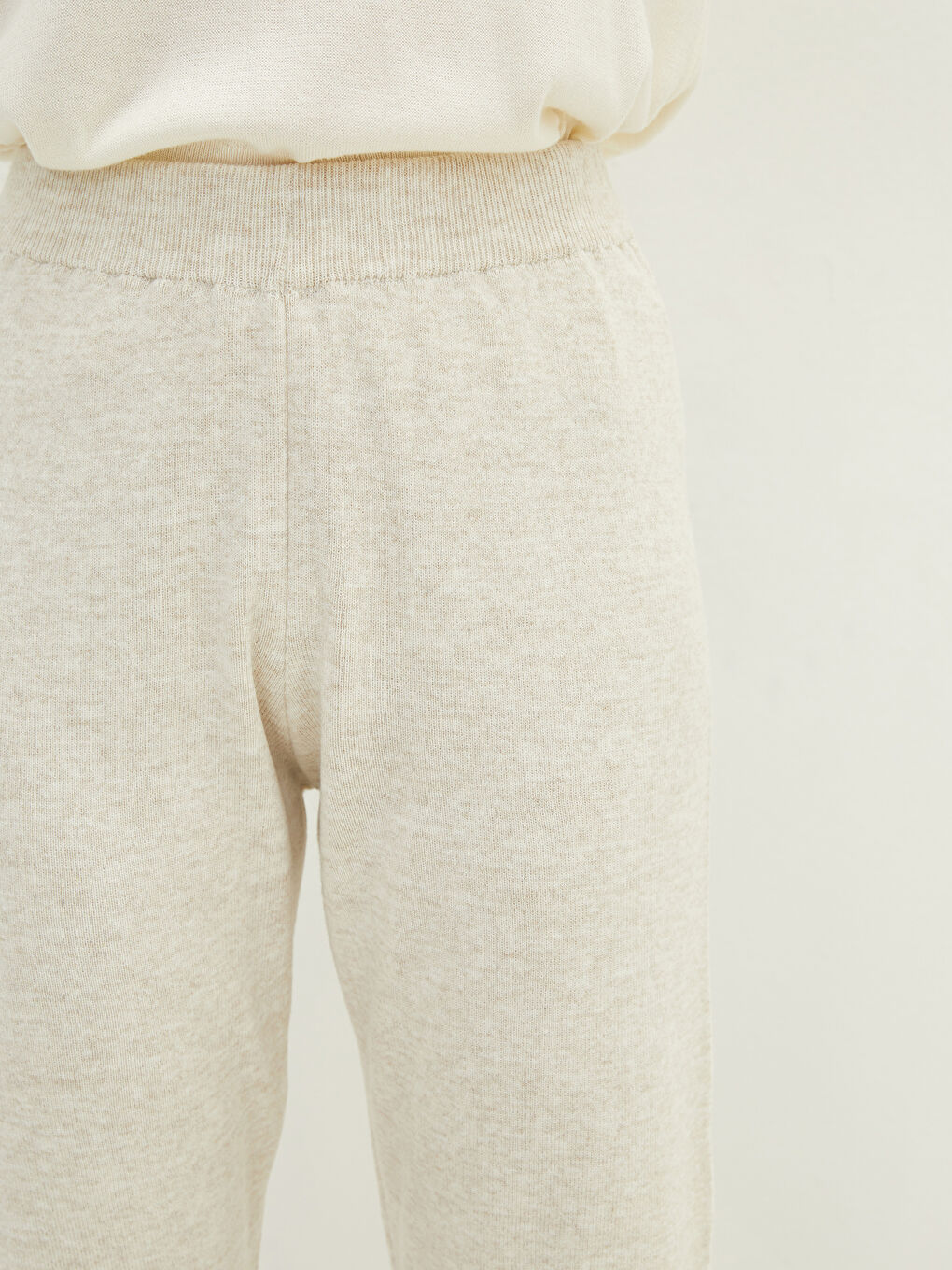 Women's Elastic Waist Regular Jogger Tricot Trousers-1