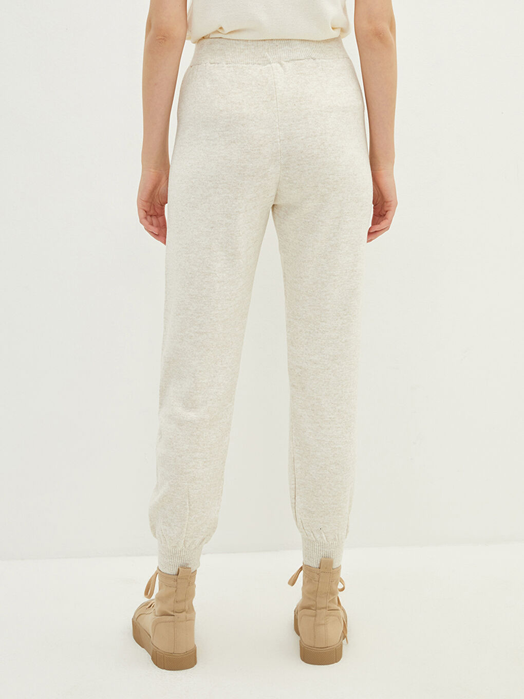 Women's Elastic Waist Regular Jogger Tricot Trousers-3