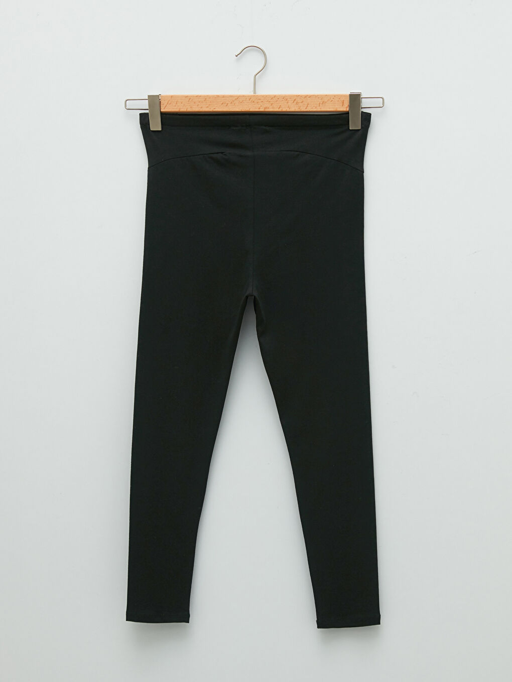 Siyah Karın Panelli Slogan Baskılı Hamile Tayt-6