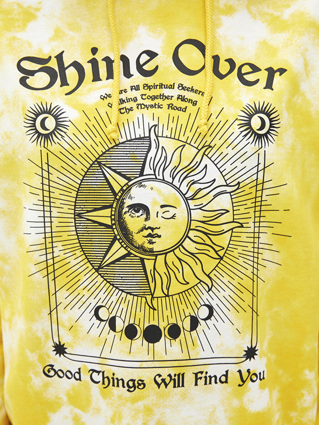 әйелдерге арналған принтті ұзын жеңді капюшонды свитшот-3