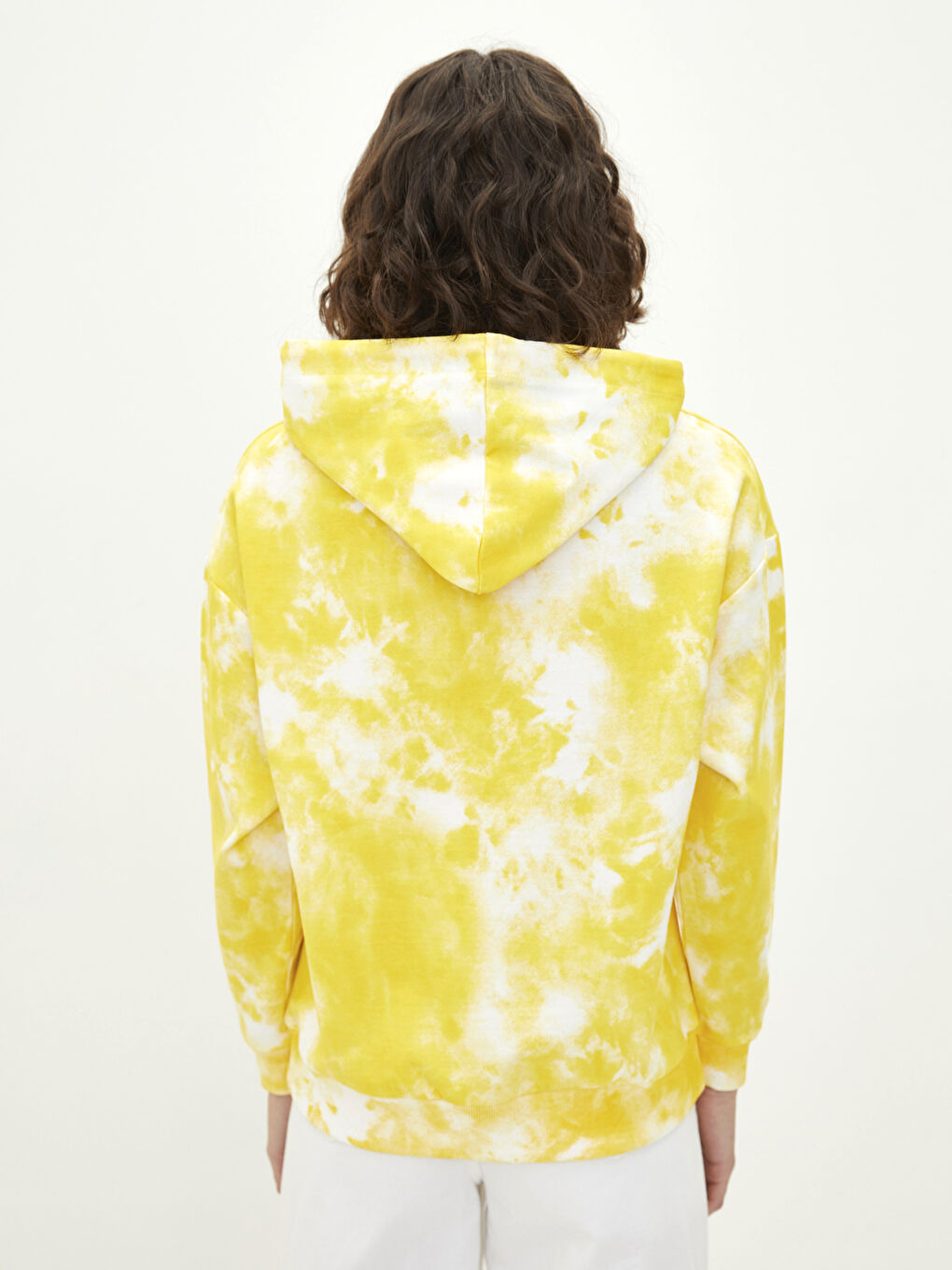 әйелдерге арналған принтті ұзын жеңді капюшонды свитшот-4