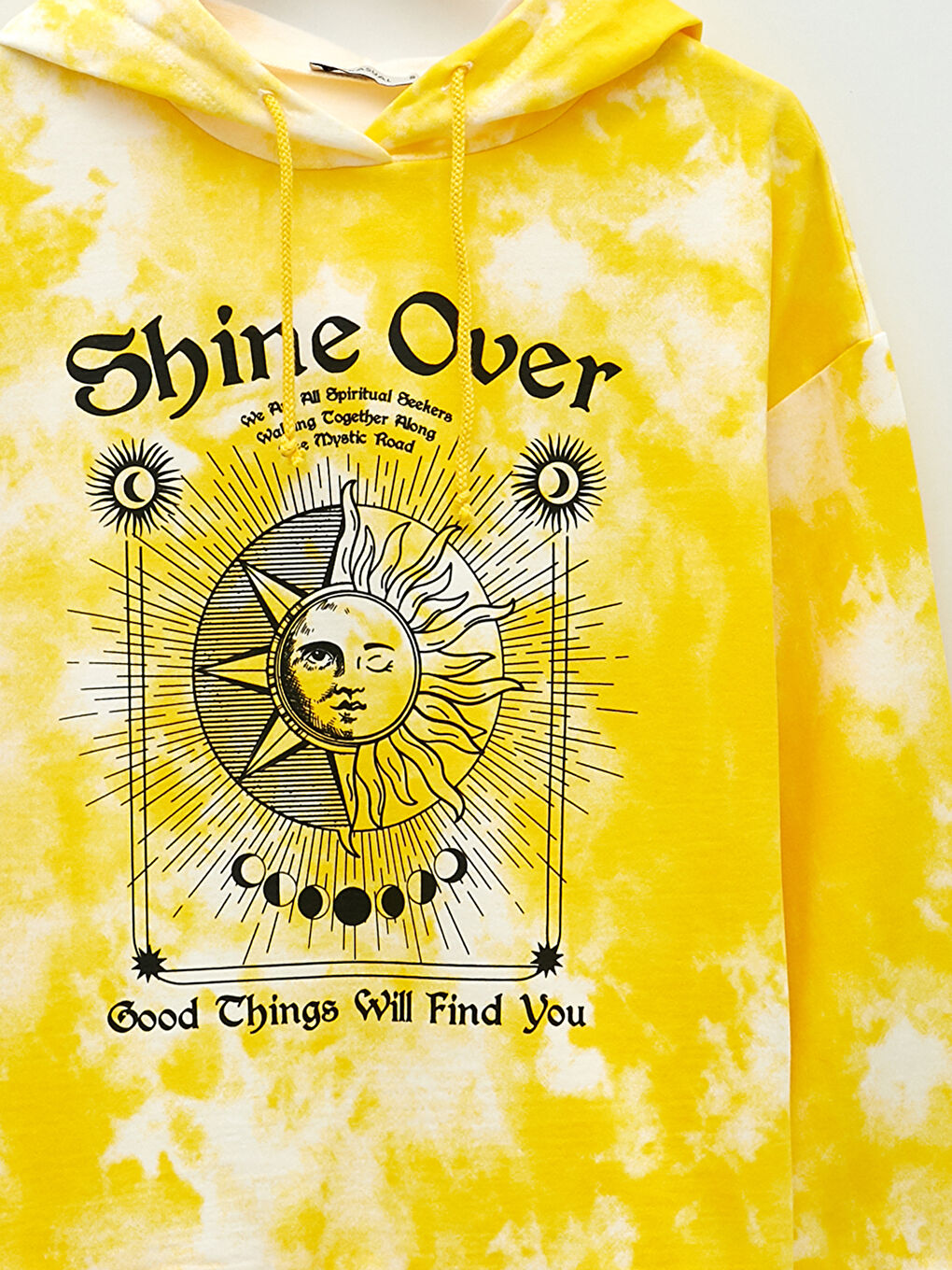 әйелдерге арналған принтті ұзын жеңді капюшонды свитшот-7