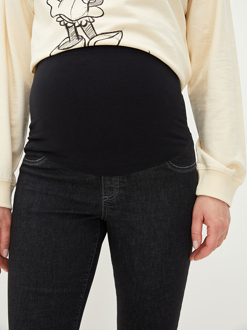 LCWAIKIKI Maternity Gri Rodeo Karın Panelli Mercury Skinny Fit Cep Detaylı Hamile Rodeo Jean Pantolon - 2