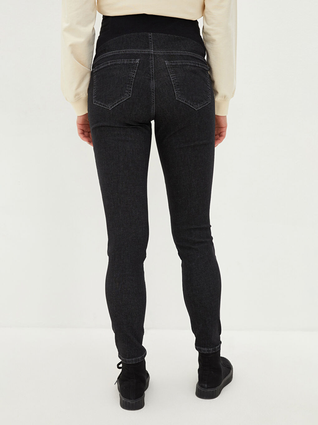 LCWAIKIKI Maternity Gri Rodeo Karın Panelli Mercury Skinny Fit Cep Detaylı Hamile Rodeo Jean Pantolon - 4