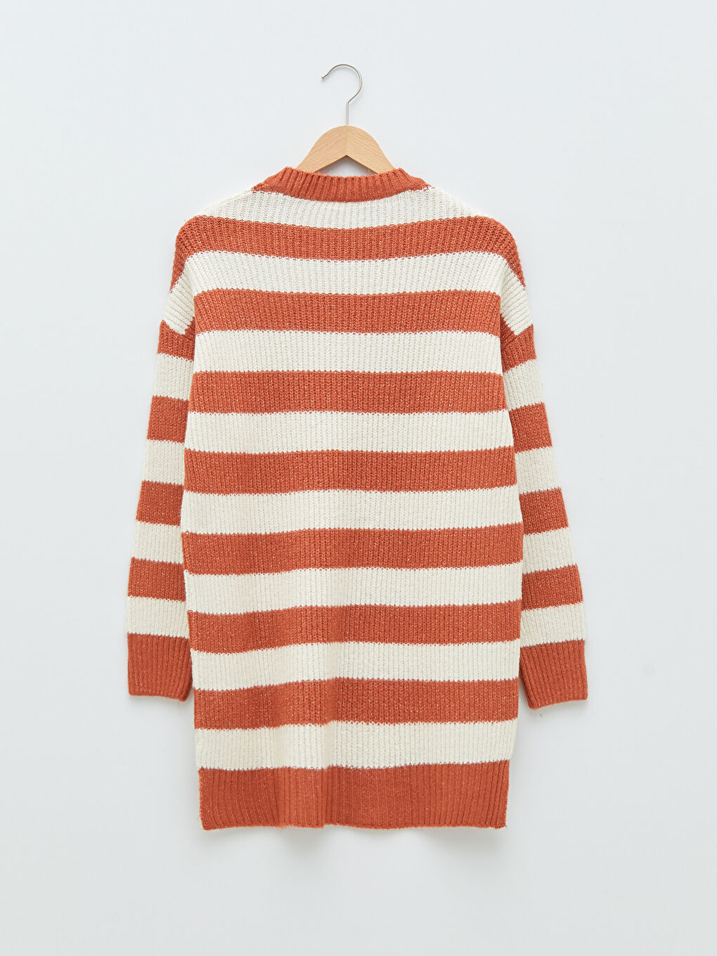 Crew Neck Striped Long Sleeve Women's Knitwear Tunic-6