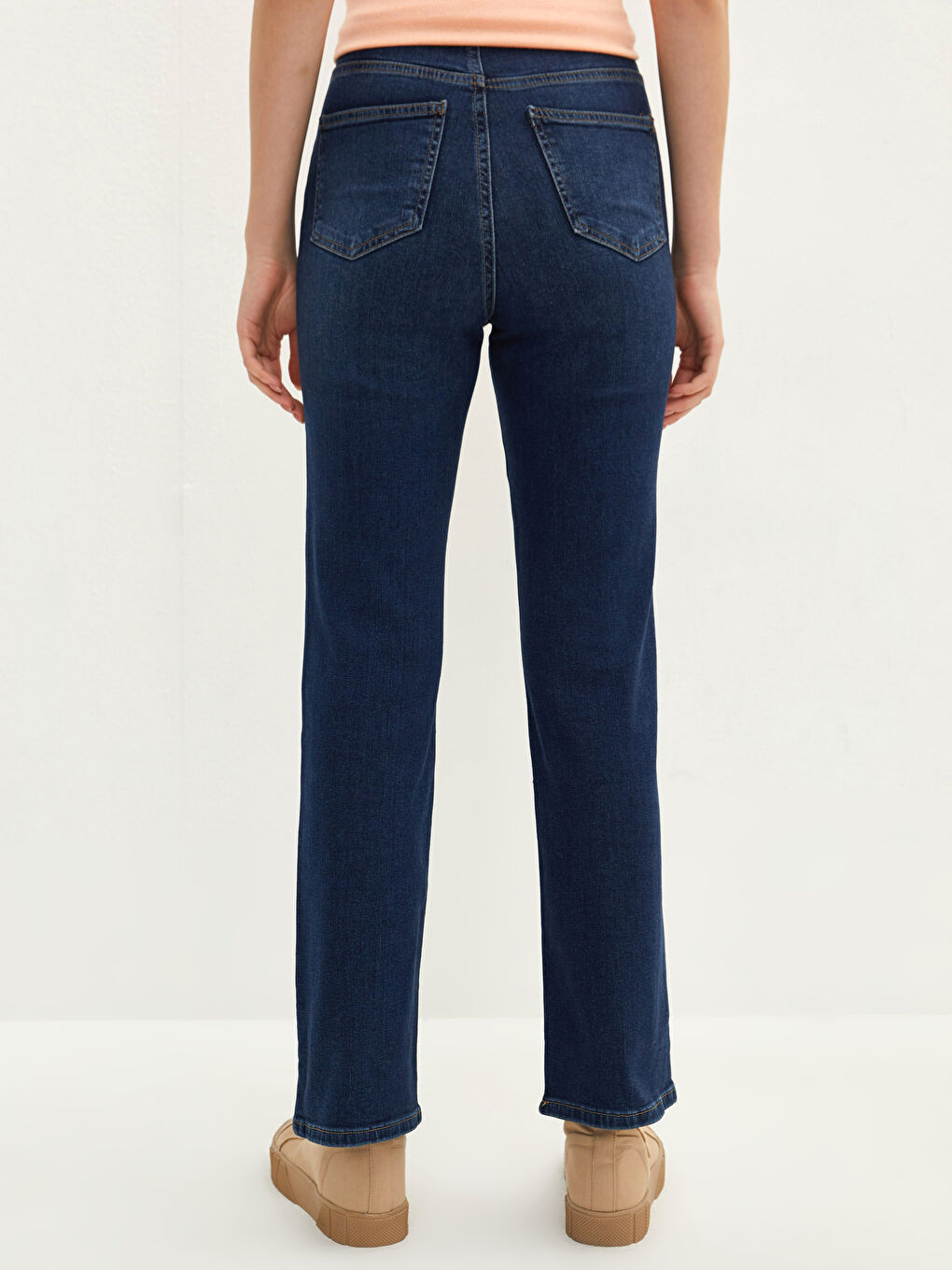 İndigo Yüksek Bel Mars Flare Kadın Jean Pantolon-4