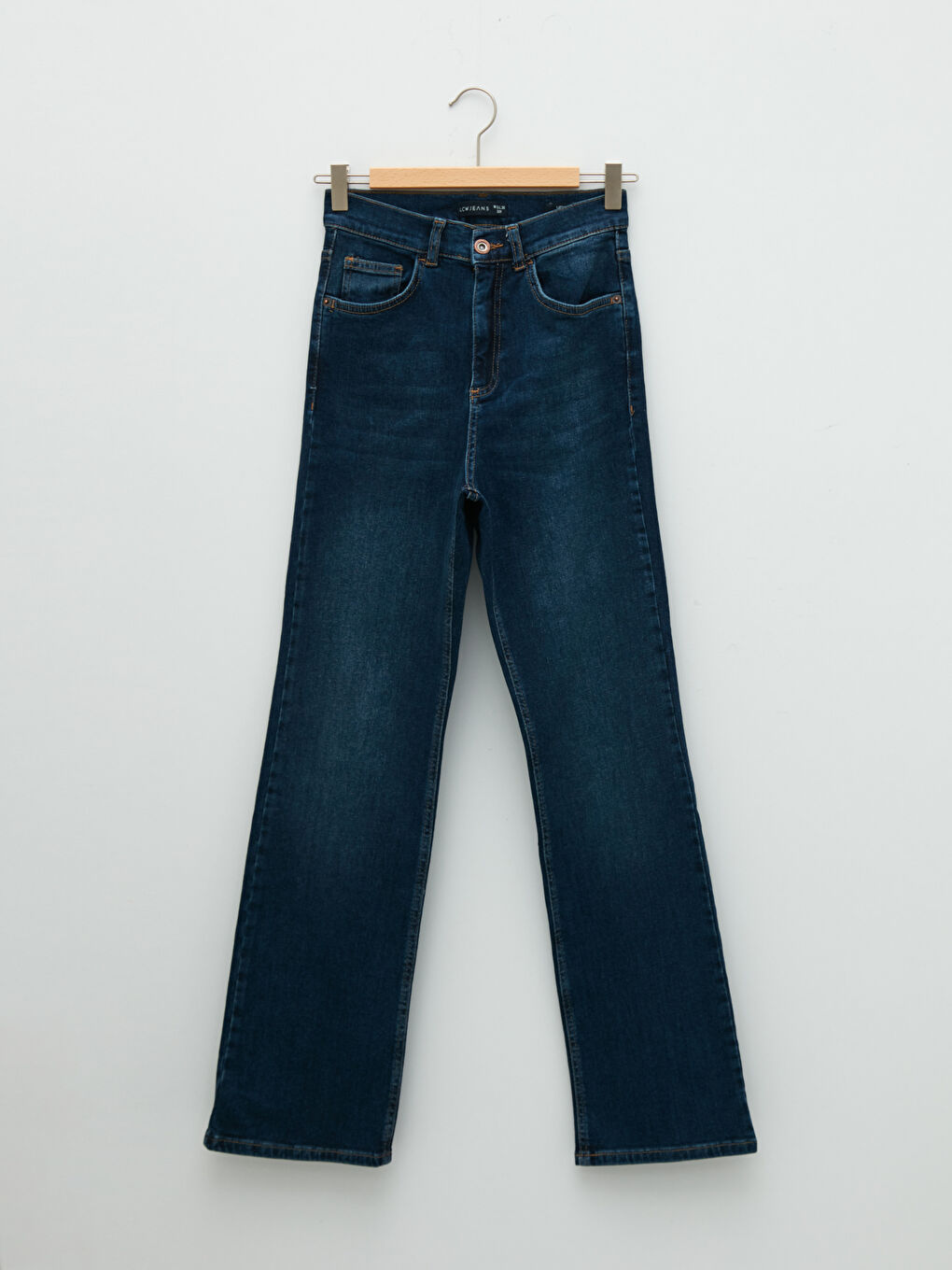 İndigo Yüksek Bel Mars Flare Kadın Jean Pantolon-5