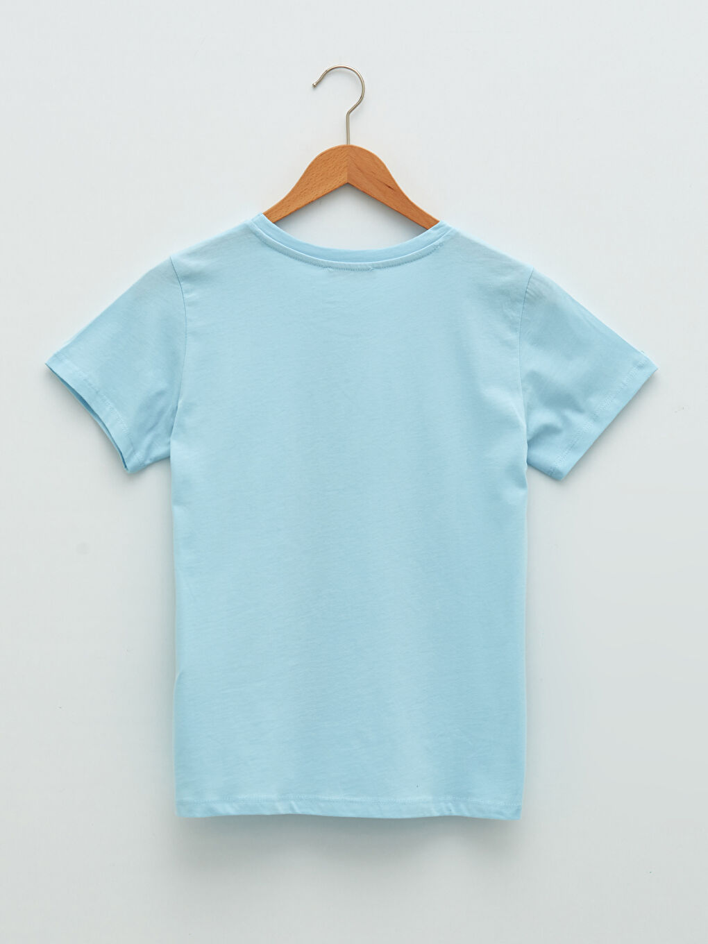 Mavi Bisiklet Yaka Baskılı Kısa Kollu Pamuklu Kadın Tişört-6