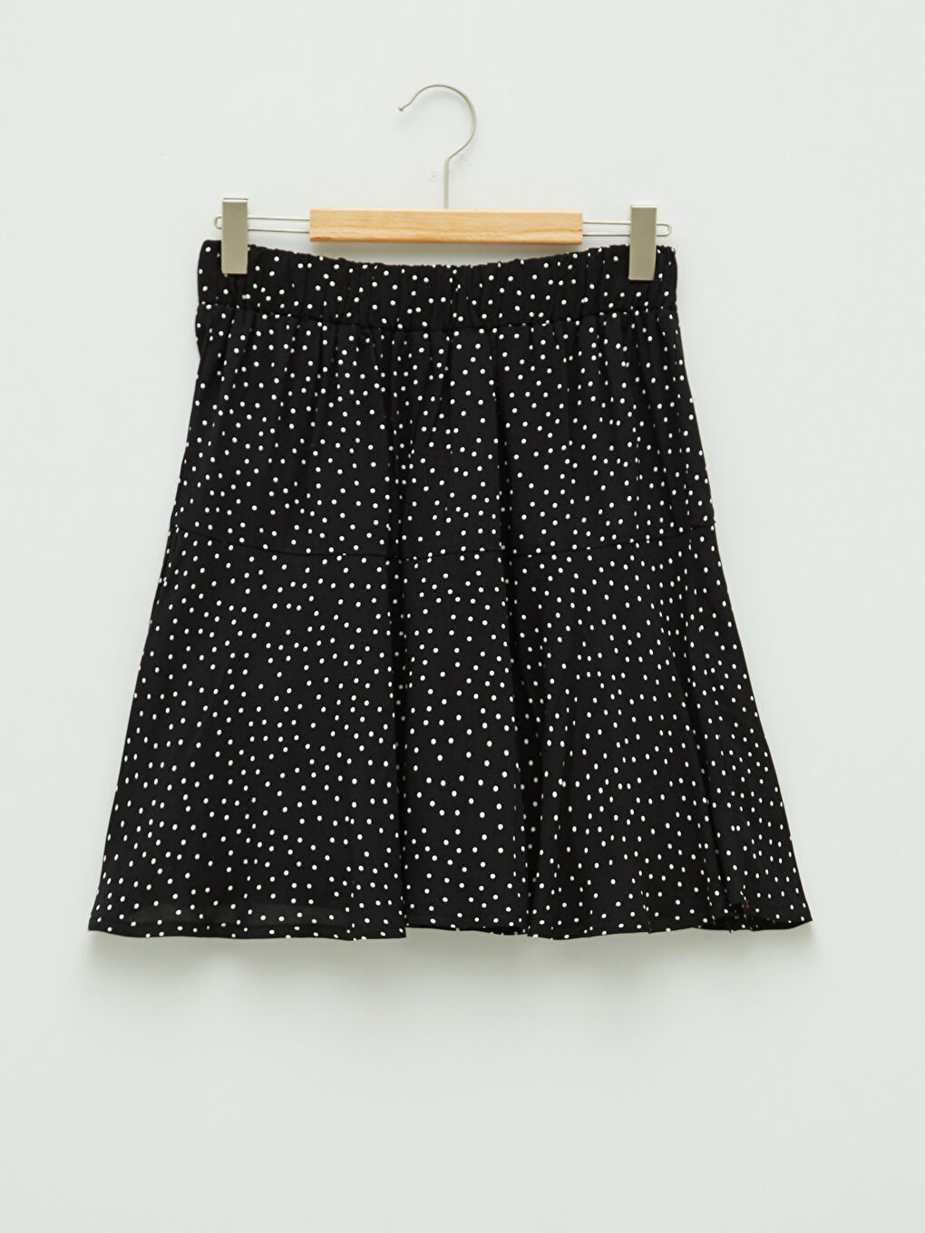 Elastic Waist Polka Dot Patterned Viscose Women's Short Skirt-7