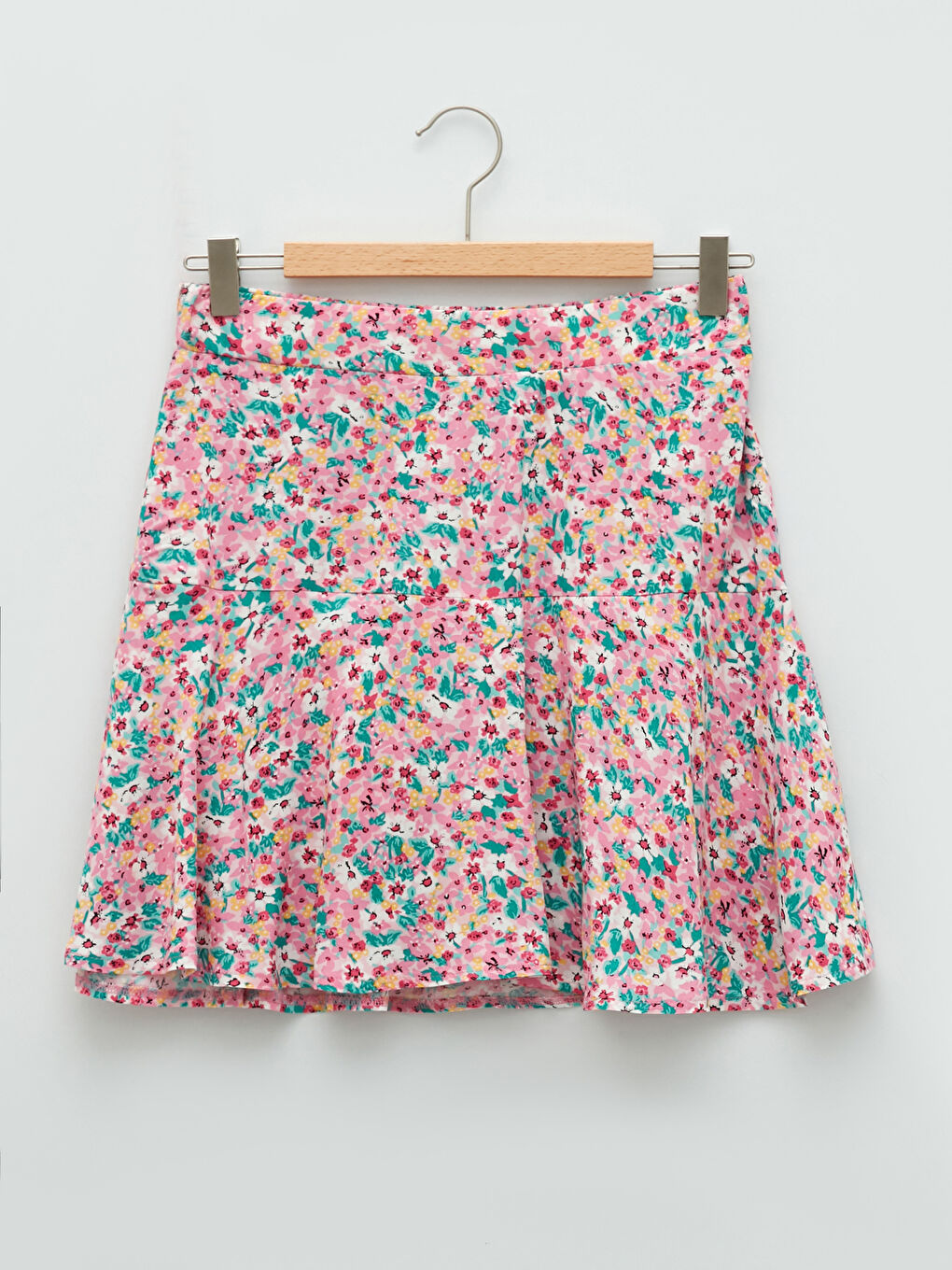 Elastic Waist Patterned Viscose Women's Short Skirt -W1ID48Z8-QQQ