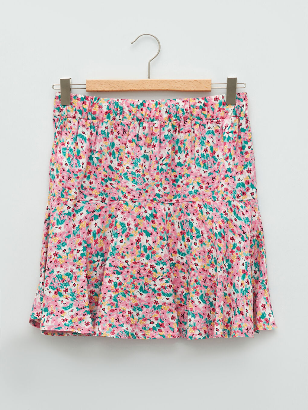 Elastic Waist Patterned Viscose Women's Short Skirt -W1ID48Z8-QQQ