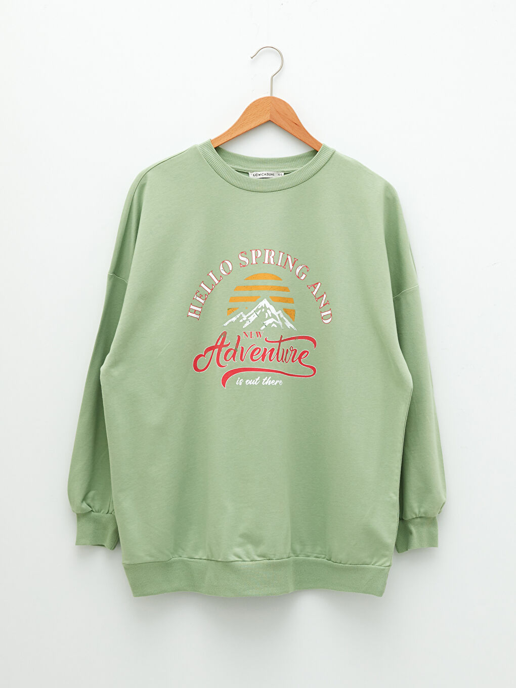 Crew Neck Printed Long Sleeve Women's Sweatshirt