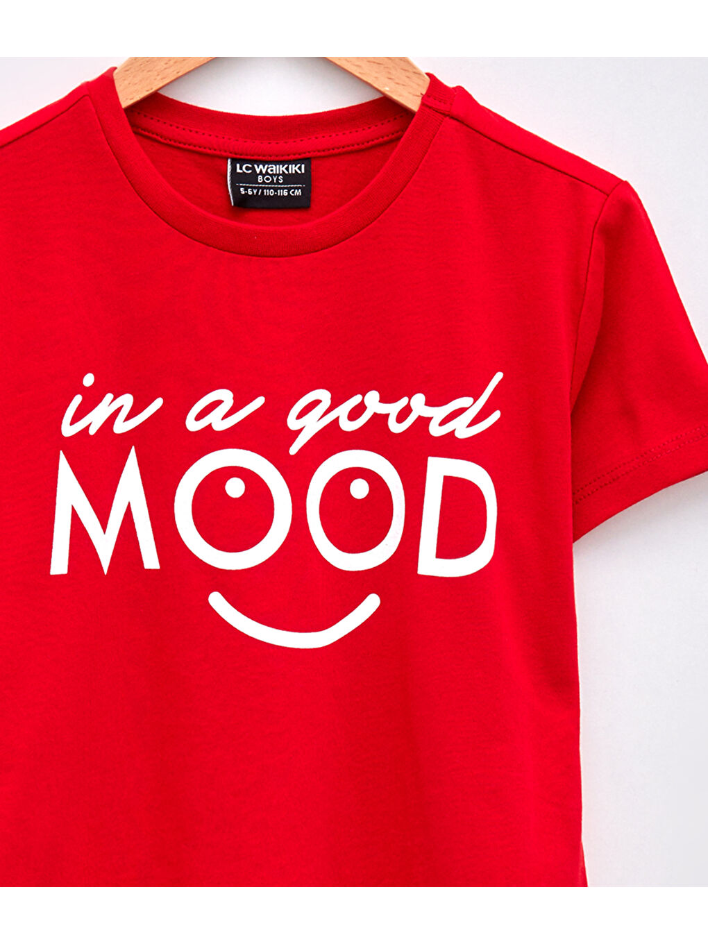 Kırmızı Bisiklet Yaka Baskılı Kısa Kollu Pamuklu Erkek Çocuk Tişört Baba ve Oğul Kombini-2