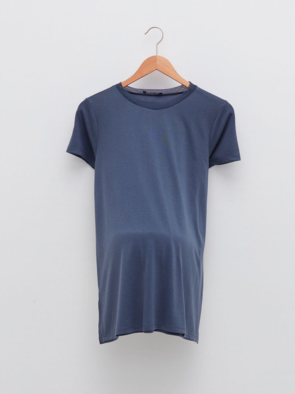 Crew Neck Plain Short Sleeve Maternity T-Shirt-5