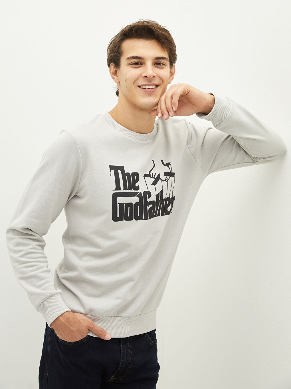 Sweat-shirt Épais à Manches Longues Imprimé The Godfather pour Hommes Col Rond