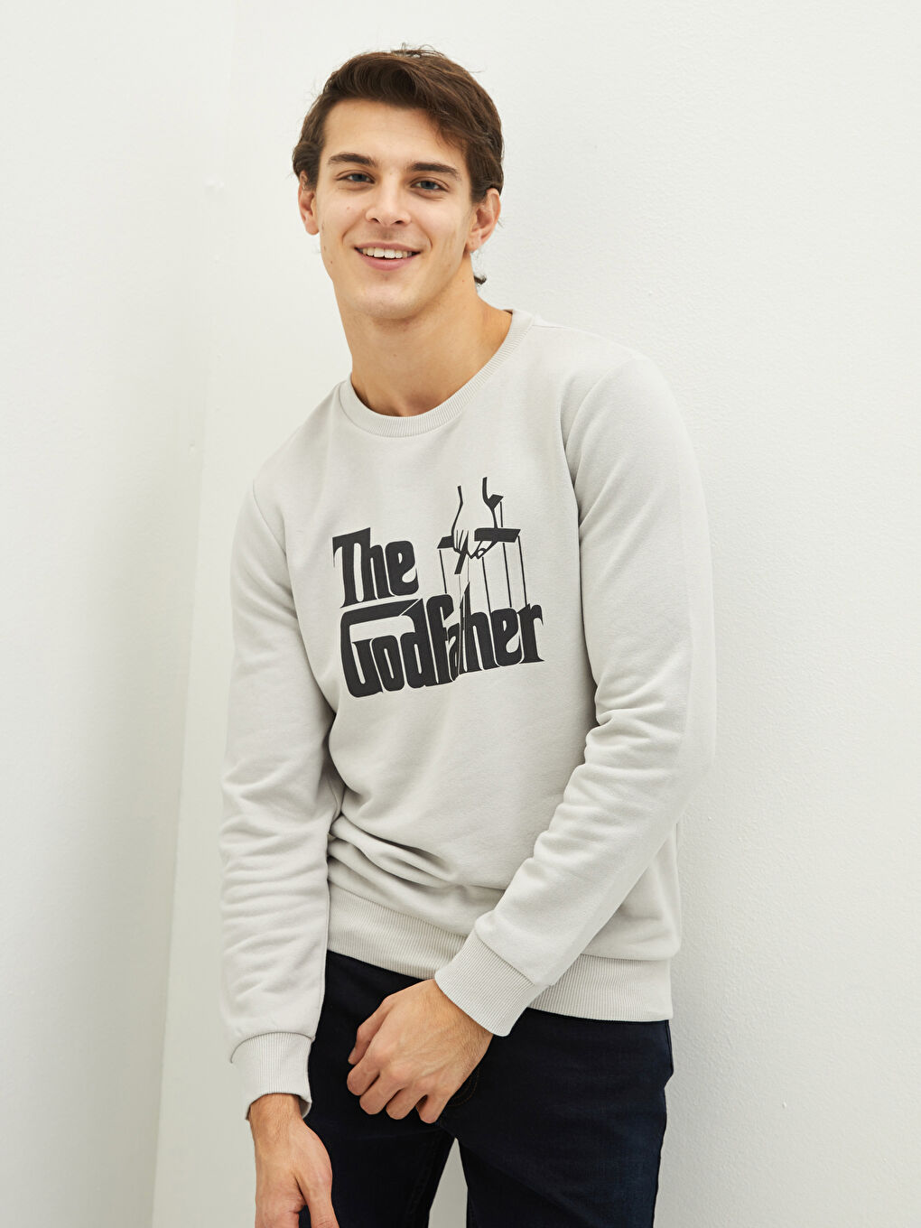 Sweat-shirt Épais à Manches Longues Imprimé The Godfather pour Hommes Col Rond-1