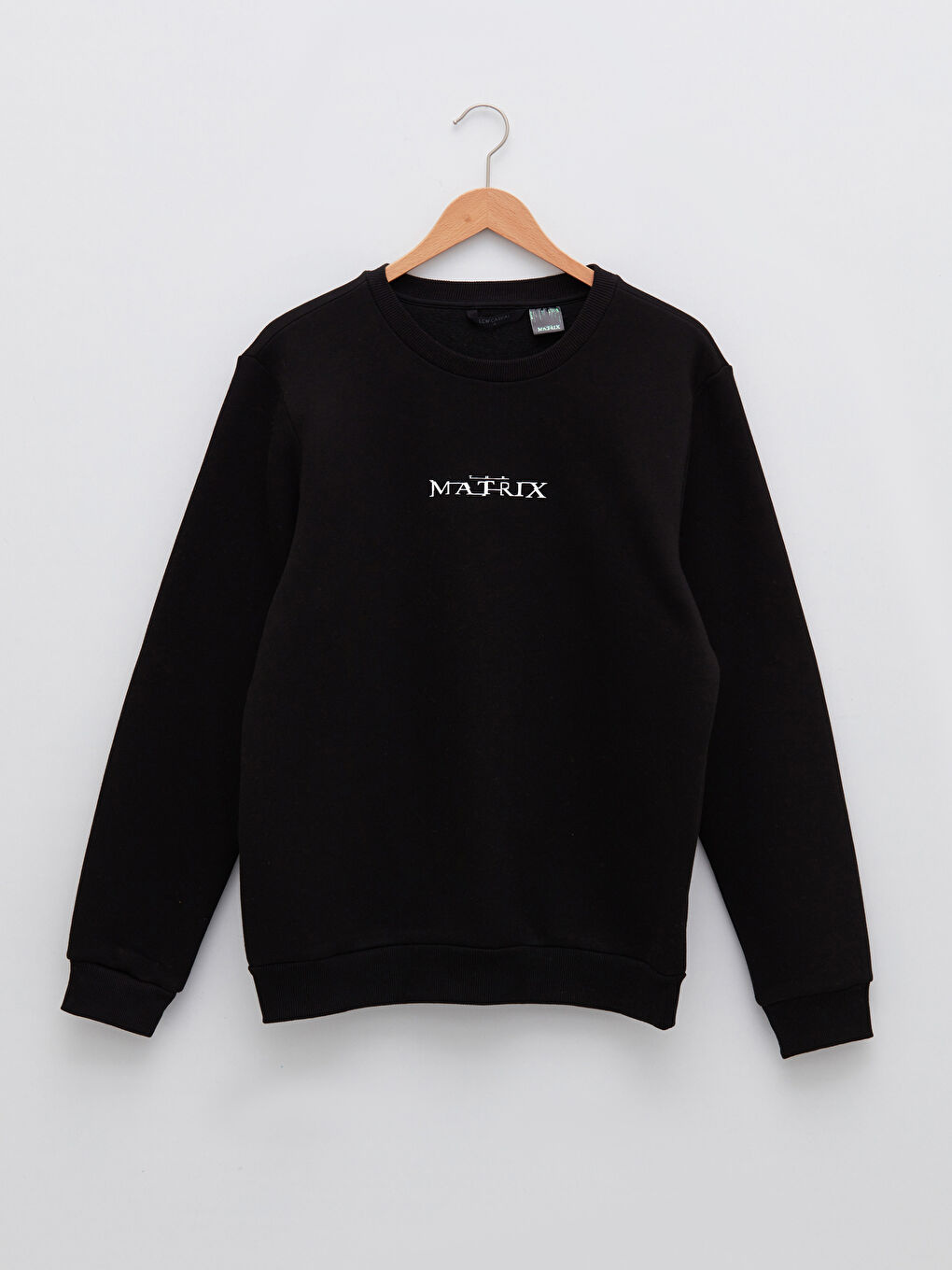 LCW Casual Yeni Siyah Bisiklet Yaka Uzun Kollu Matrix Baskılı Erkek Sweatshirt - 5