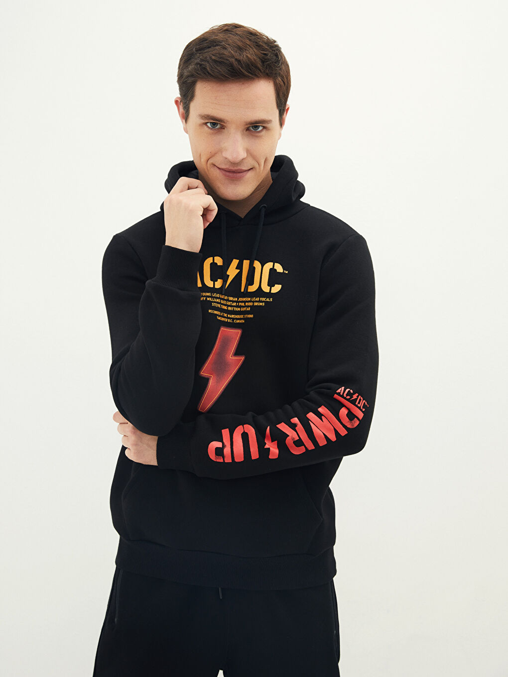 Long Sleeve AC/DC Printed Men's Thick Hoodie