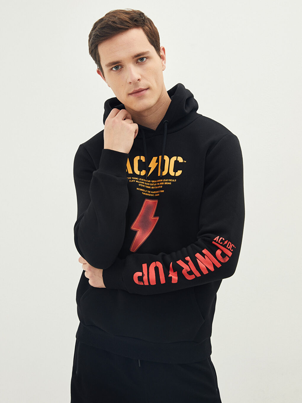 Long Sleeve AC/DC Printed Men's Thick Hoodie-1
