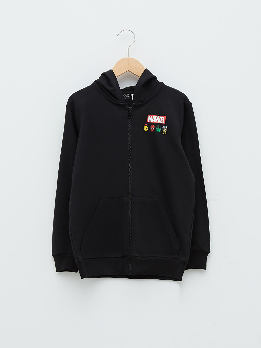 Hanorac Marvel Imprimat Mânecă Lungă Băieți cu Fermoar