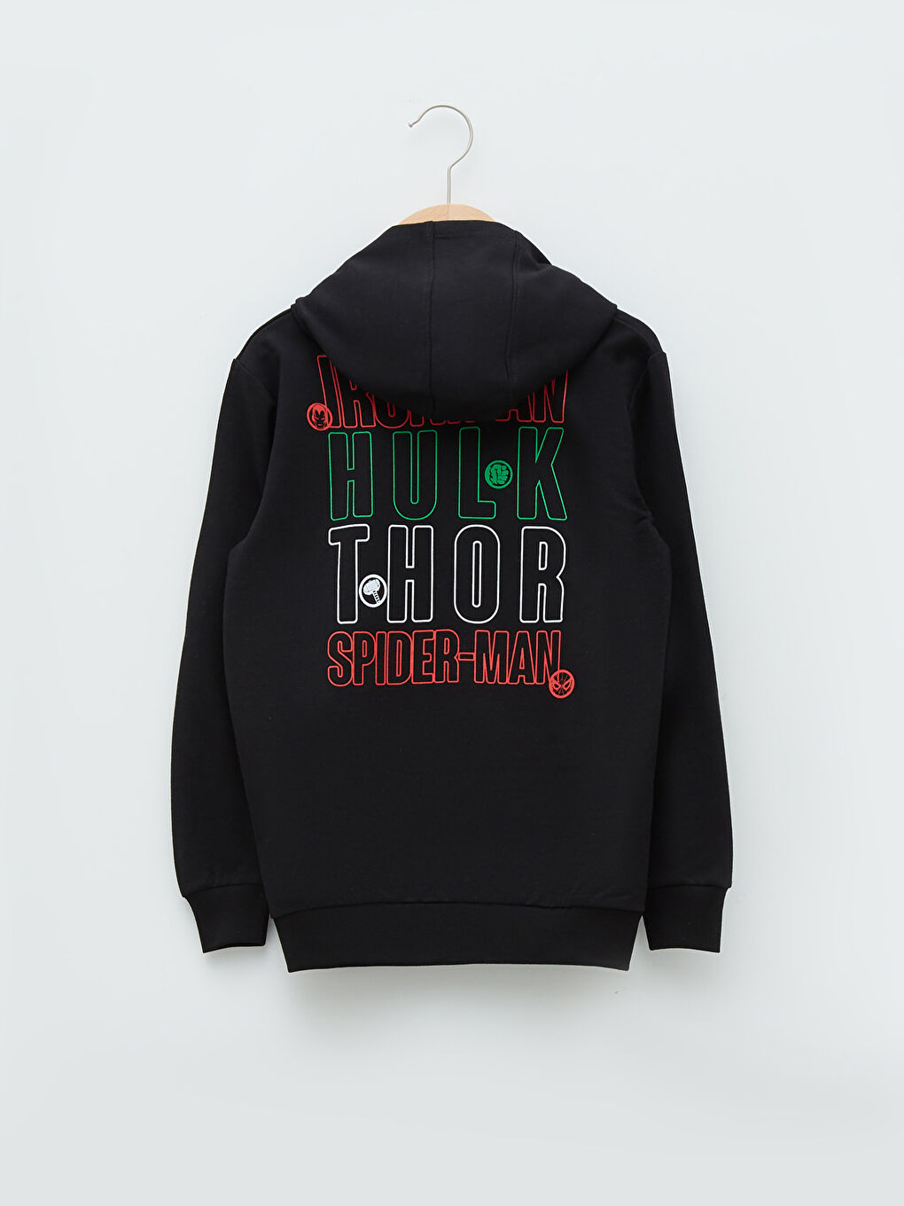Hanorac Marvel Imprimat Mânecă Lungă Băieți cu Fermoar-1