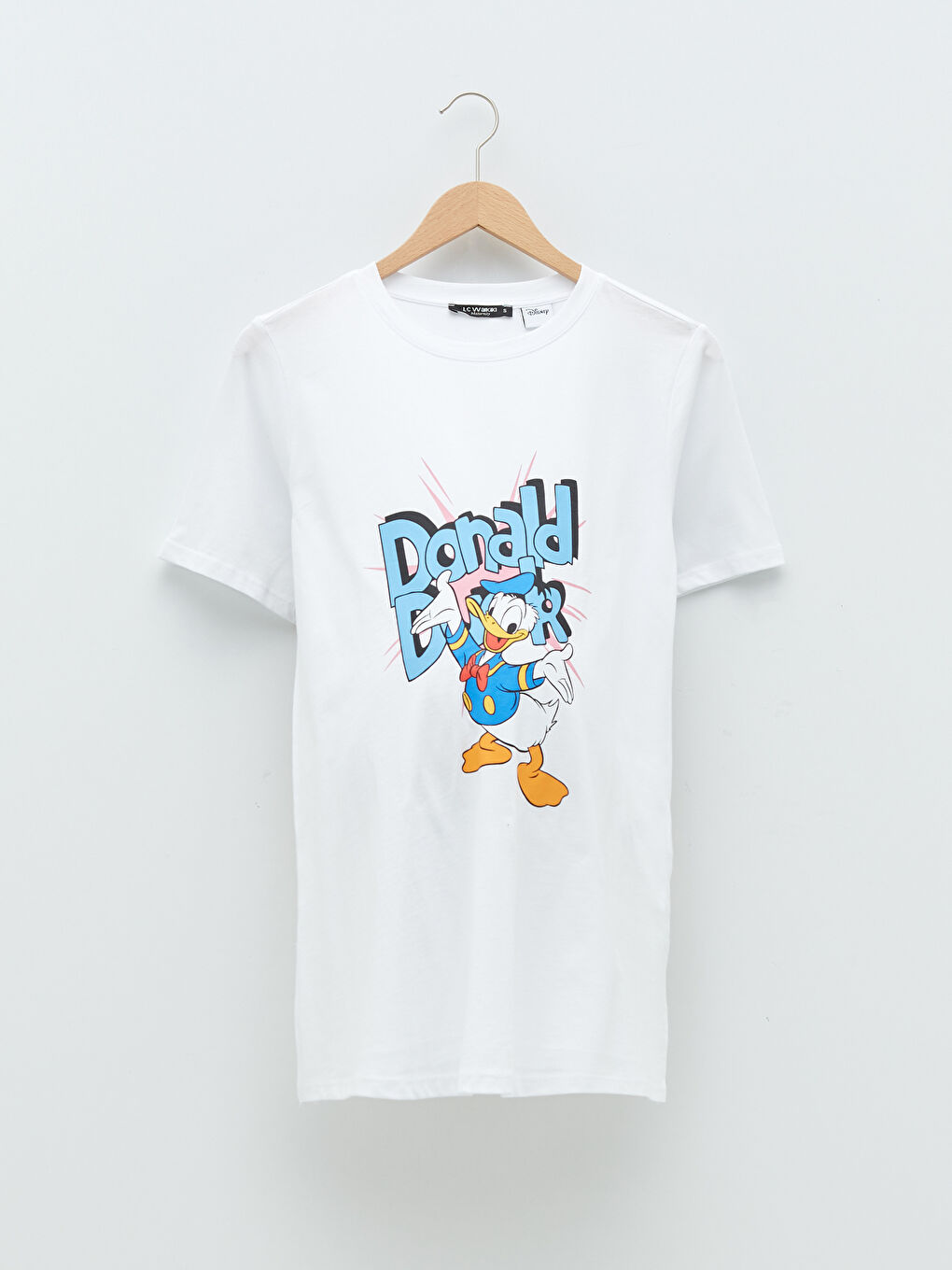 Футболка для беременных с принтом Дональда Дака, круглым вырезом и короткими рукавами из хлопка-4