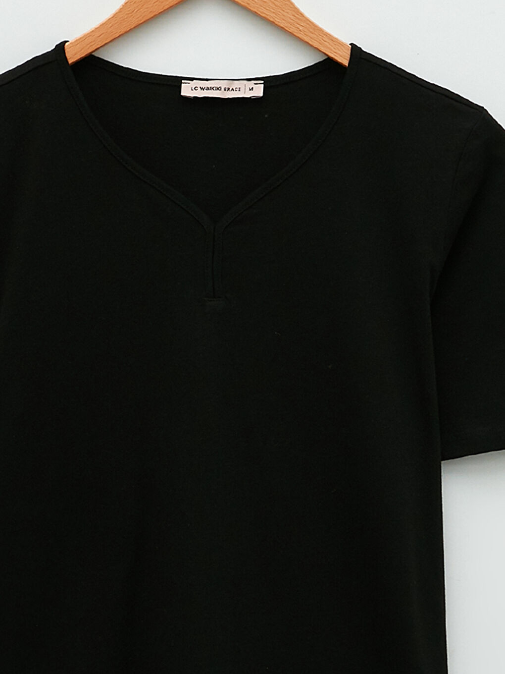 LCW Grace V-Ausschnitt Gerade Kurzarm Baumwolle T-Shirt für Damen -W1IE39Z8-CVL