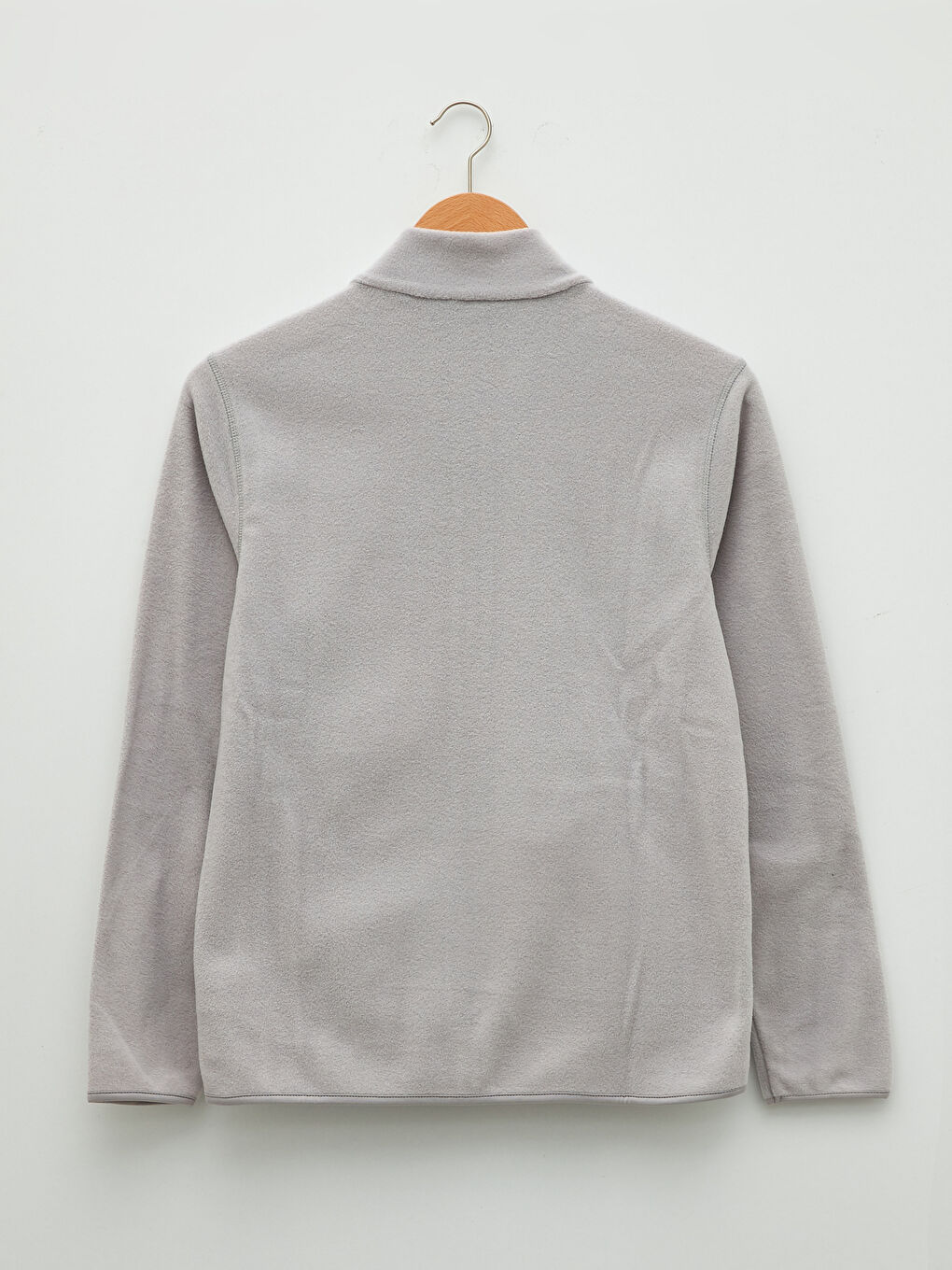 Bej Standart Kalıp Dik Yaka Polar Erkek Spor Hırka-6