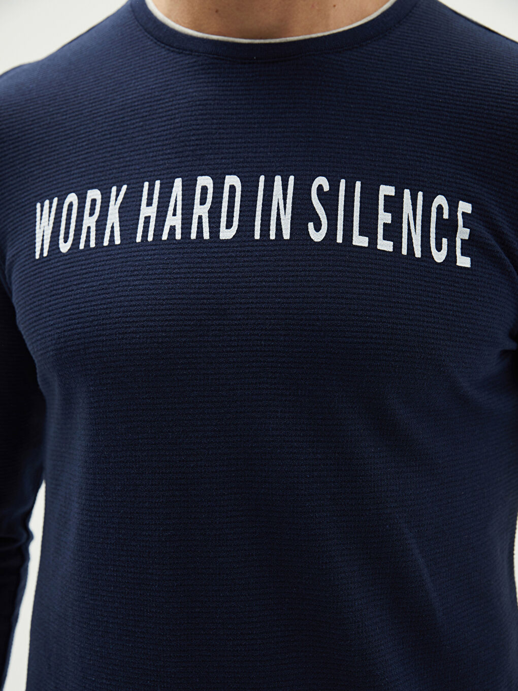 İndigo Bisiklet Yaka Uzun Kollu Baskılı Erkek Tişört-3